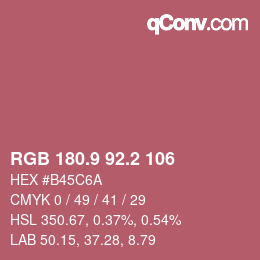 Color code: RGB 180.9 92.2 106 | qconv.com