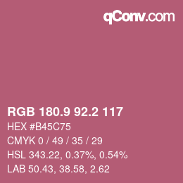 カラーコード: RGB 180.9 92.2 117 | qconv.com
