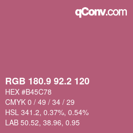 Color code: RGB 180.9 92.2 120 | qconv.com
