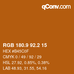 Color code: RGB 180.9 92.2 15 | qconv.com