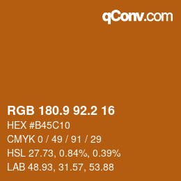 カラーコード: RGB 180.9 92.2 16 | qconv.com