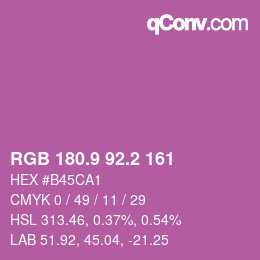 カラーコード: RGB 180.9 92.2 161 | qconv.com