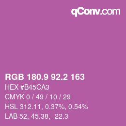 カラーコード: RGB 180.9 92.2 163 | qconv.com