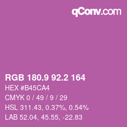 カラーコード: RGB 180.9 92.2 164 | qconv.com
