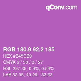 カラーコード: RGB 180.9 92.2 185 | qconv.com