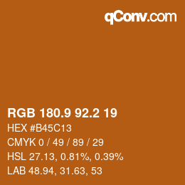 Color code: RGB 180.9 92.2 19 | qconv.com
