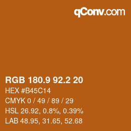 Color code: RGB 180.9 92.2 20 | qconv.com