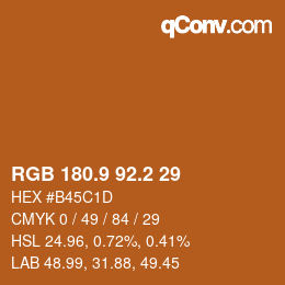 Color code: RGB 180.9 92.2 29 | qconv.com
