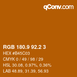 カラーコード: RGB 180.9 92.2 3 | qconv.com