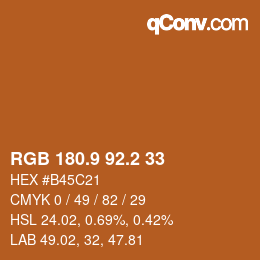 Farbcode: RGB 180.9 92.2 33 | qconv.com