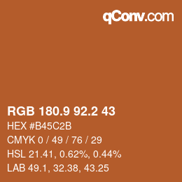 Color code: RGB 180.9 92.2 43 | qconv.com