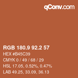 Color code: RGB 180.9 92.2 57 | qconv.com
