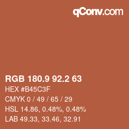 Farbcode: RGB 180.9 92.2 63 | qconv.com