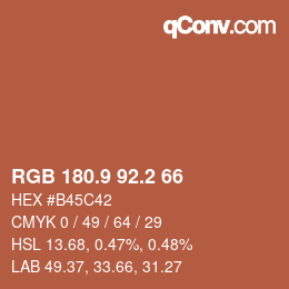Color code: RGB 180.9 92.2 66 | qconv.com