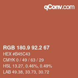 Color code: RGB 180.9 92.2 67 | qconv.com