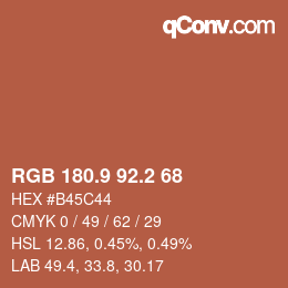 Color code: RGB 180.9 92.2 68 | qconv.com