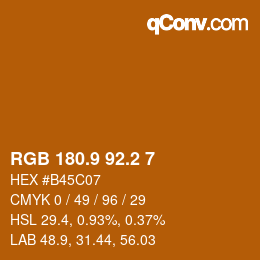 カラーコード: RGB 180.9 92.2 7 | qconv.com