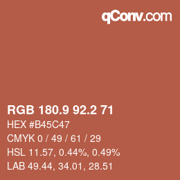 Color code: RGB 180.9 92.2 71 | qconv.com