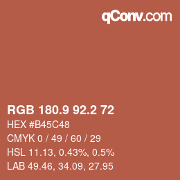 Color code: RGB 180.9 92.2 72 | qconv.com