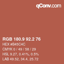Color code: RGB 180.9 92.2 76 | qconv.com