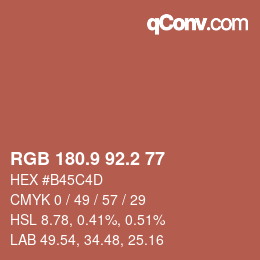 Color code: RGB 180.9 92.2 77 | qconv.com
