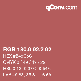 Color code: RGB 180.9 92.2 92 | qconv.com