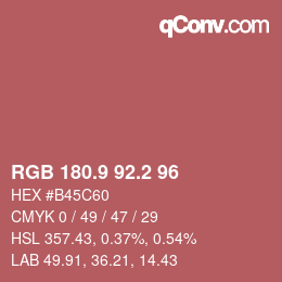 Color code: RGB 180.9 92.2 96 | qconv.com