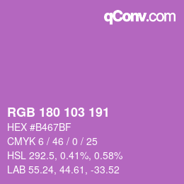 Color code: RGB 180 103 191 | qconv.com