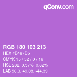 Color code: RGB 180 103 213 | qconv.com