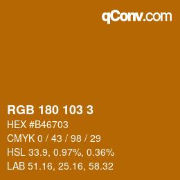 カラーコード: RGB 180 103 3 | qconv.com