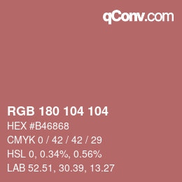 Color code: RGB 180 104 104 | qconv.com