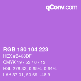 颜色代码: RGB 180 104 223 | qconv.com
