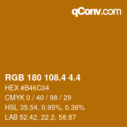 カラーコード: RGB 180 108.4 4.4 | qconv.com