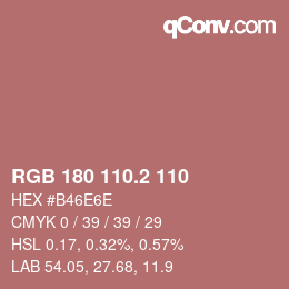 カラーコード: RGB 180 110.2 110 | qconv.com