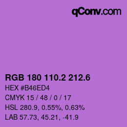 カラーコード: RGB 180 110.2 212.6 | qconv.com