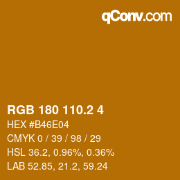 カラーコード: RGB 180 110.2 4 | qconv.com