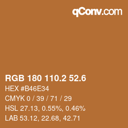 カラーコード: RGB 180 110.2 52.6 | qconv.com