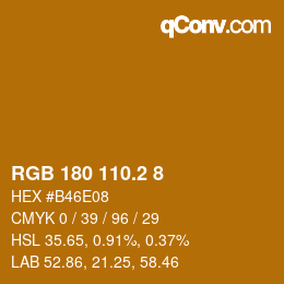 カラーコード: RGB 180 110.2 8 | qconv.com
