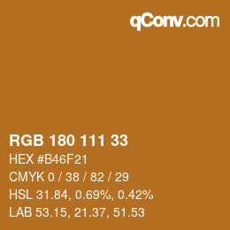 カラーコード: RGB 180 111 33 | qconv.com