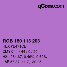 カラーコード: RGB 180 113 203 | qconv.com