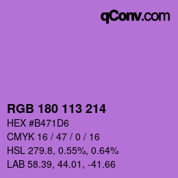Farbcode: RGB 180 113 214 | qconv.com