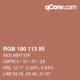Farbcode: RGB 180 113 95 | qconv.com