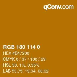 颜色代码: RGB 180 114 0 | qconv.com