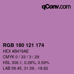 Código de color: RGB 180 121 174 | qconv.com