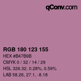 カラーコード: RGB 180 123 155 | qconv.com