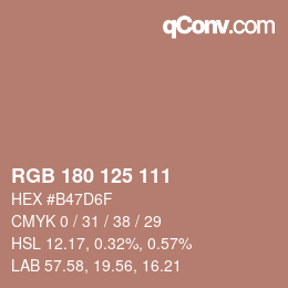 Farbcode: RGB 180 125 111 | qconv.com