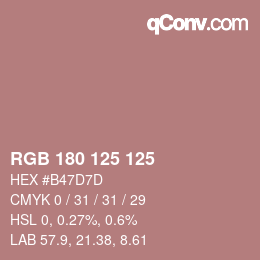 Farbcode: RGB 180 125 125 | qconv.com