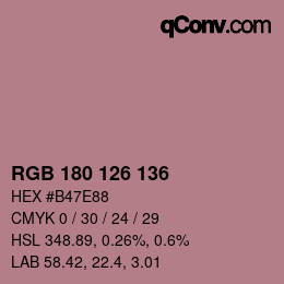 カラーコード: RGB 180 126 136 | qconv.com