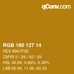 Farbcode: RGB 180 127 14 | qconv.com