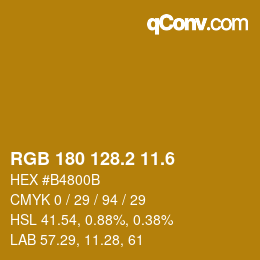 カラーコード: RGB 180 128.2 11.6 | qconv.com